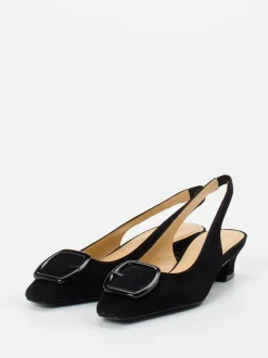 Maripé – Slingback-Pumps aus Veloursleder schwarz