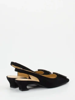 Maripé – Slingback-Pumps aus Veloursleder schwarz