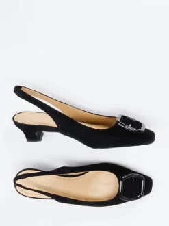 Maripé – Slingback-Pumps aus Veloursleder schwarz