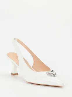 Maripé – Slingback-Pumps aus Lammleder weiß