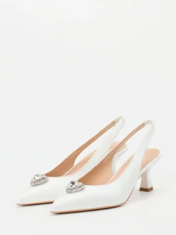 Maripé – Slingback-Pumps aus Lammleder weiß