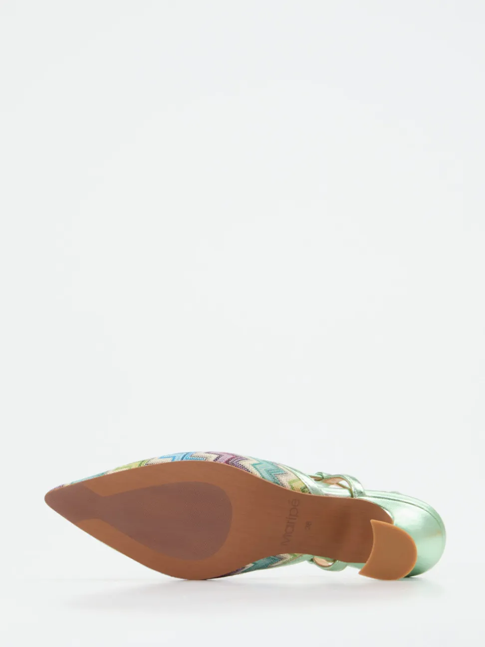Maripé – Slingback-Pumps aus Textil in Metallic-Optik