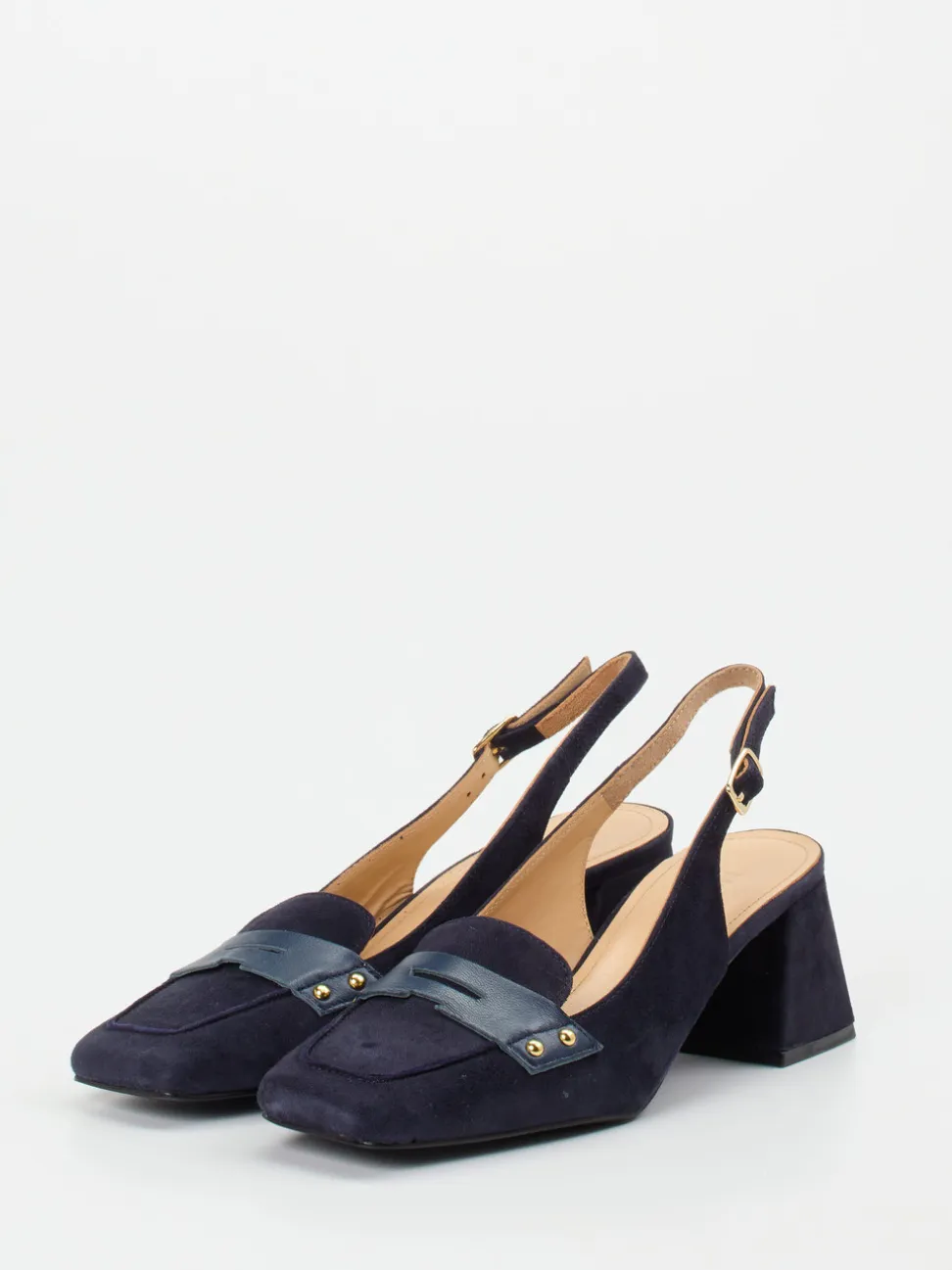 Maripé – Slingback-Pumps aus Veloursleder Blau
