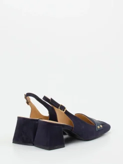 Maripé – Slingback-Pumps aus Veloursleder Blau