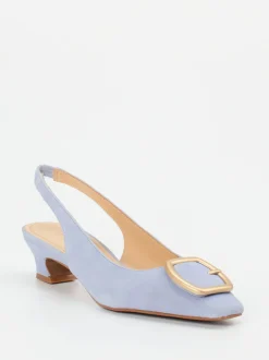 Maripé – Slingback-Pumps aus Veloursleder lavendelblau