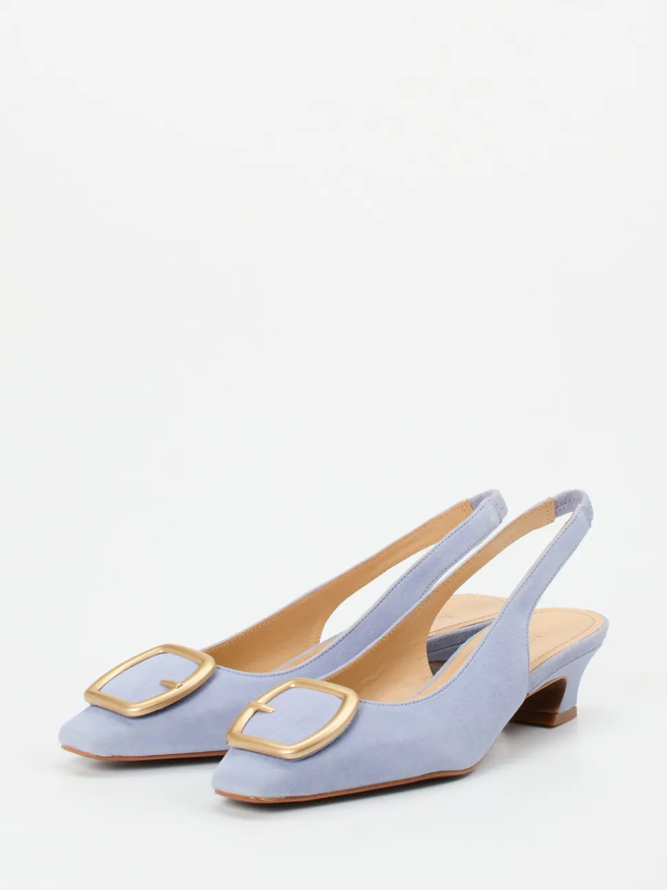 Maripé – Slingback-Pumps aus Veloursleder lavendelblau