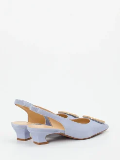 Maripé – Slingback-Pumps aus Veloursleder lavendelblau