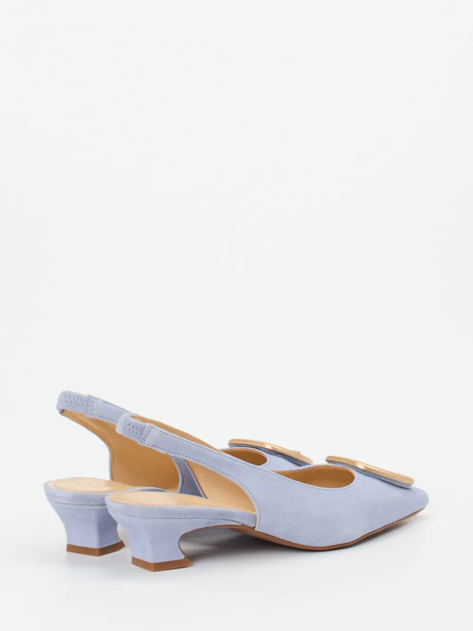 Maripé – Slingback-Pumps aus Veloursleder lavendelblau
