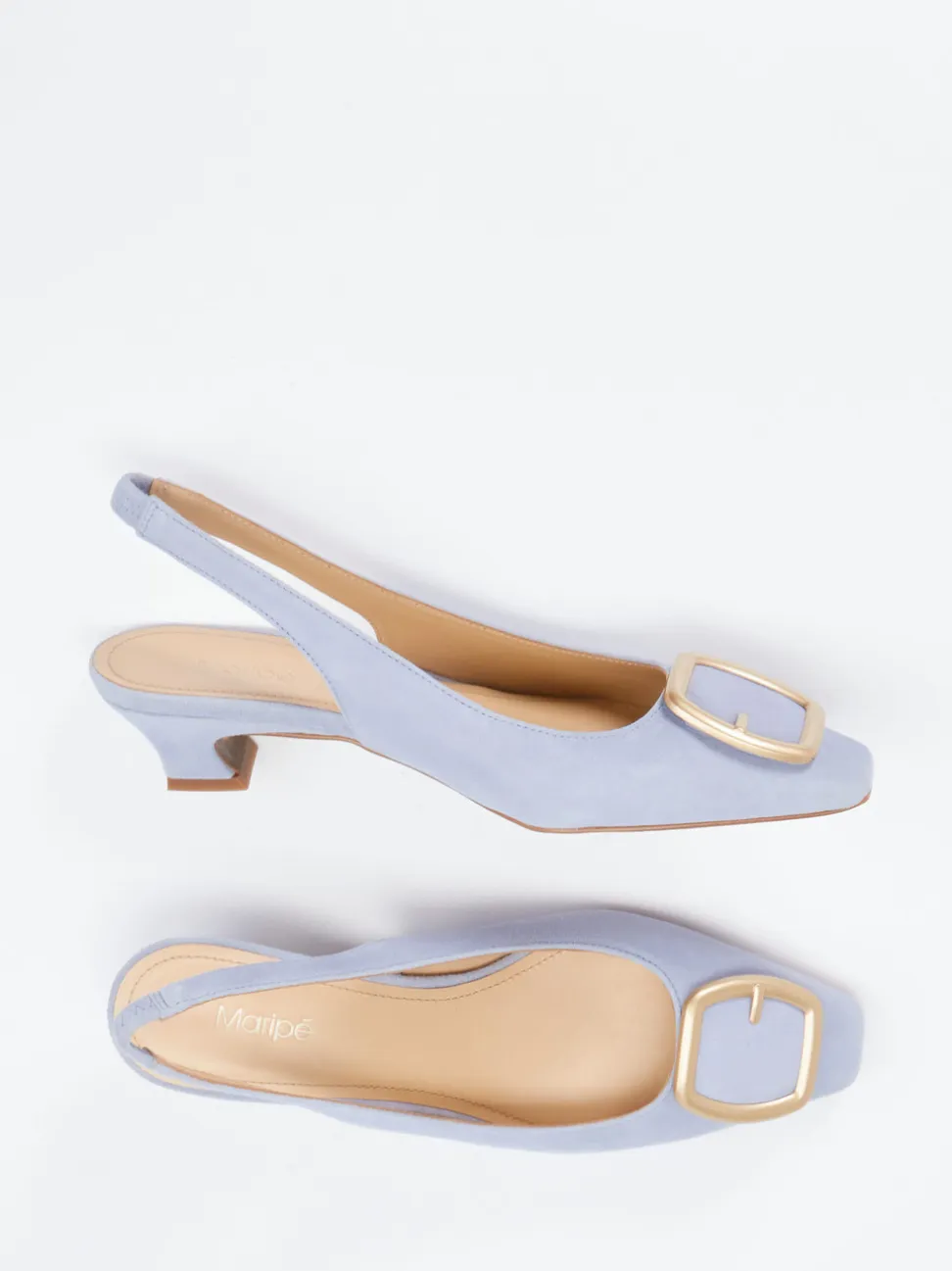 Maripé – Slingback-Pumps aus Veloursleder lavendelblau