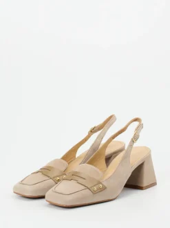 Maripé – Slingback-Pumps aus Veloursleder Beige