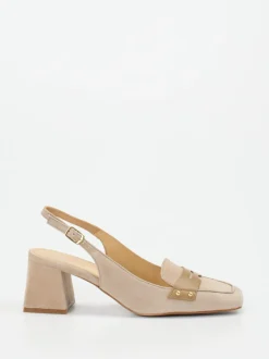 Maripé – Slingback-Pumps aus Veloursleder Beige
