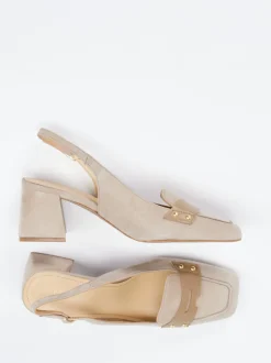 Maripé – Slingback-Pumps aus Veloursleder Beige