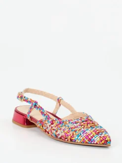 Maripé – Slingbacks aus Metallicleder multicolor