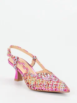 Maripé – Slingpumps aus Metallicleder multicolor