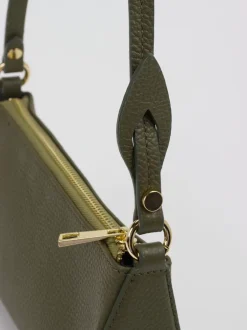 Marlon Firenze – Baguette-Bag aus Kalbleder olivgrün
