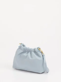 Marlon Firenze – Crossbody-Bag aus Kalbleder hellblau