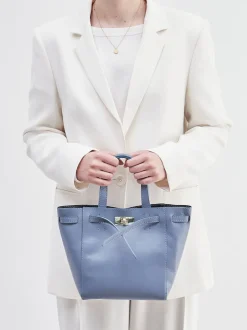 Marlon Firenze – Handtasche aus Lammleder taubenblau