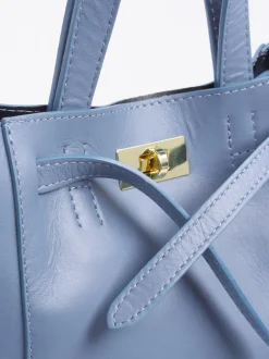 Marlon Firenze – Handtasche aus Lammleder taubenblau