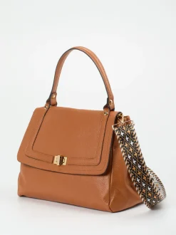 Marlon Firenze – Handtasche aus Lammleder Cognacbraun