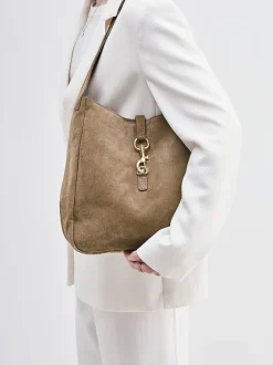 Marlon Firenze – Hobo Bag aus Kalbleder in Taupe