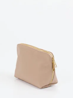 Marlon Firenze – Kosmetiktasche aus Kalbleder beigebraun