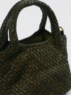 Marlon Firenze – Mini Tote Bag aus Kalbleder Olivgrün