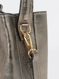 Marlon Firenze – Mini-Bucket-Bag aus Leder metallicbraun
