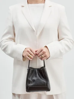 Marlon Firenze – Mini-Bucket Bag aus Kalbleder Schwarz
