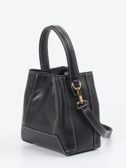 Marlon Firenze – Mini-Bucket Bag aus Kalbleder Schwarz
