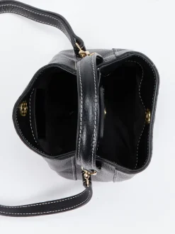 Marlon Firenze – Mini-Bucket Bag aus Kalbleder Schwarz