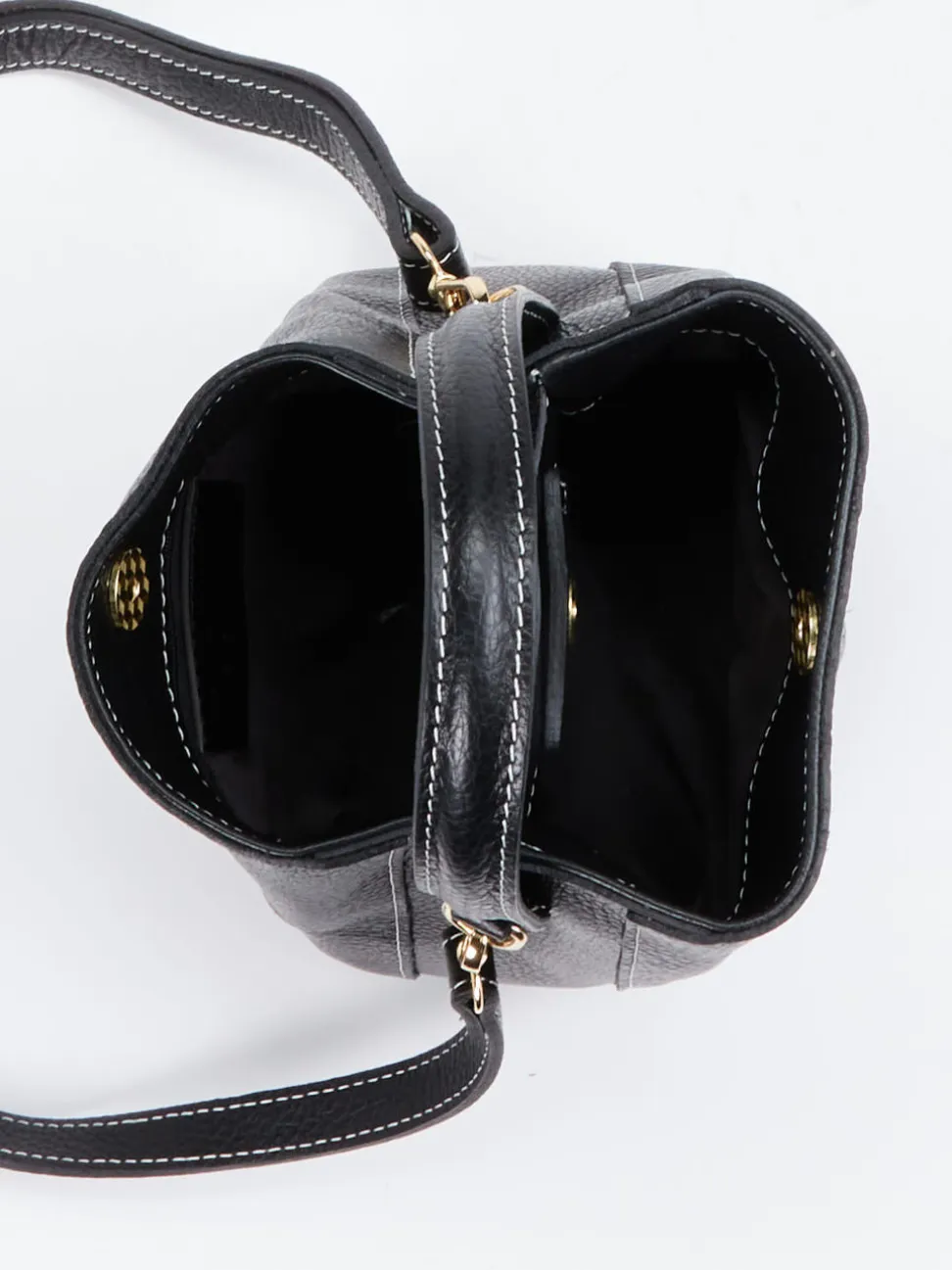 Marlon Firenze – Mini-Bucket Bag aus Kalbleder Schwarz