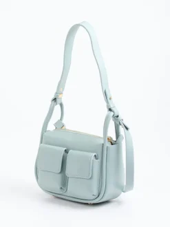 Marlon Firenze – Schultertasche aus Kalbleder Pastellblau