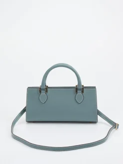 Marlon Firenze – Schultertasche aus Kalbleder Blaugrau