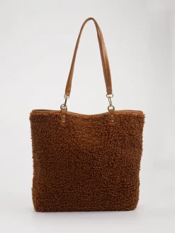 Marlon Firenze – Shopper aus Textil in Teddy-Optik