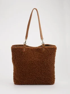Marlon Firenze – Shopper aus Textil in Teddy-Optik