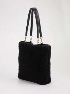 Marlon Firenze – Shopper aus Teddyfell Schwarz