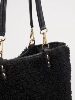Marlon Firenze – Shopper aus Teddyfell Schwarz
