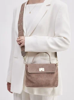 Marlon Firenze – Top Handle Bag aus Kalbleder Taupe