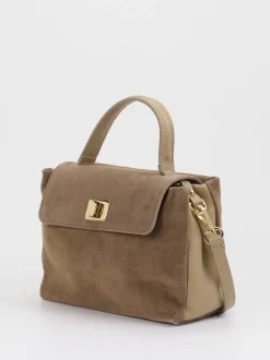 Marlon Firenze – Top Handle Bag aus Kalbleder Taupe