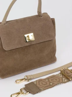 Marlon Firenze – Top Handle Bag aus Kalbleder Taupe