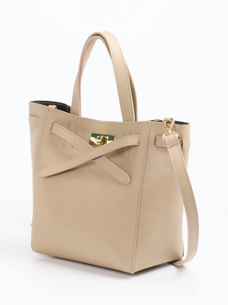 Marlon Firenze – Tote Bag aus Kalbleder taupefarben