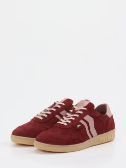 Mayori – Sneaker aus Veloursleder in Weinrot