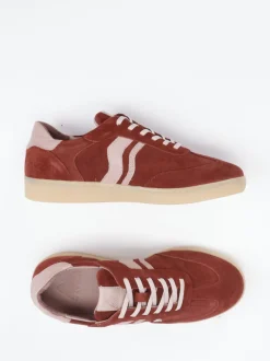 Mayori – Sneaker aus Veloursleder in Weinrot