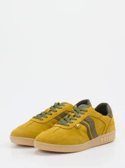 Mayori – Sneaker aus Veloursleder in Senfgelb