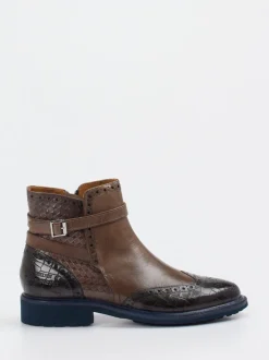 Melvin & Hamilton – Brogue-Stiefelette aus Kalbleder braun