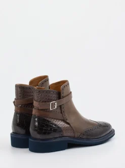 Melvin & Hamilton – Brogue-Stiefelette aus Kalbleder braun
