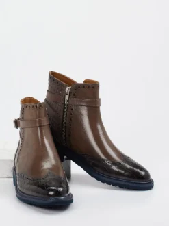 Melvin & Hamilton – Brogue-Stiefelette aus Kalbleder braun