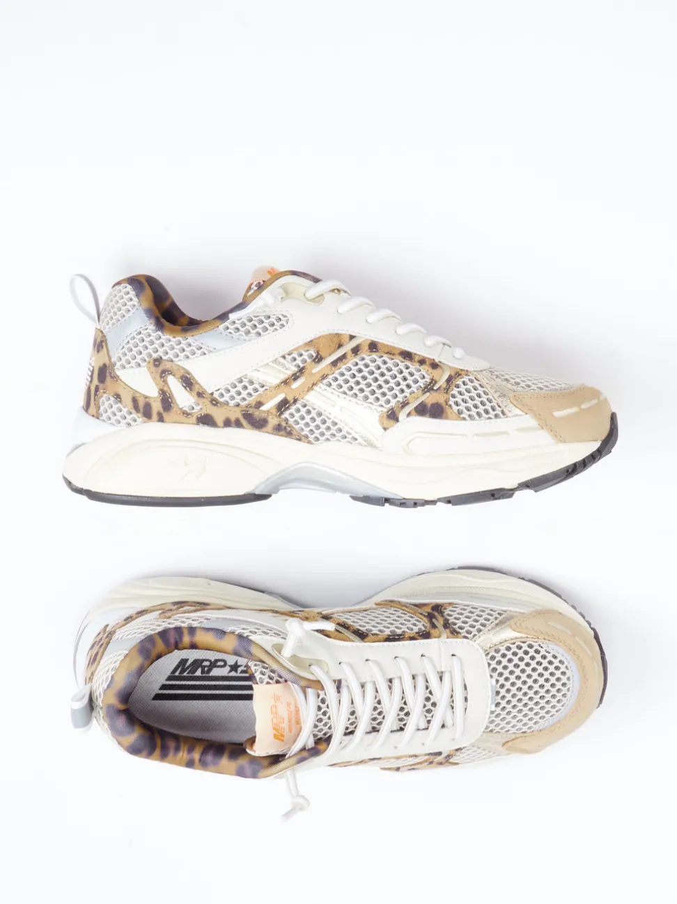 MRP – Chunky-Sneaker aus Textil und Wildleder beige