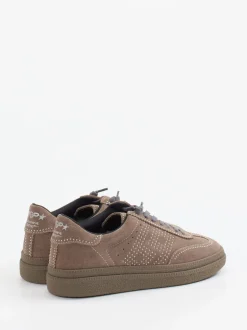MRP – Low-Top Sneaker aus Veloursleder in Taupe