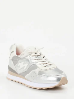 MRP – Retro-Sneaker aus Metallic Synthetikleder silber